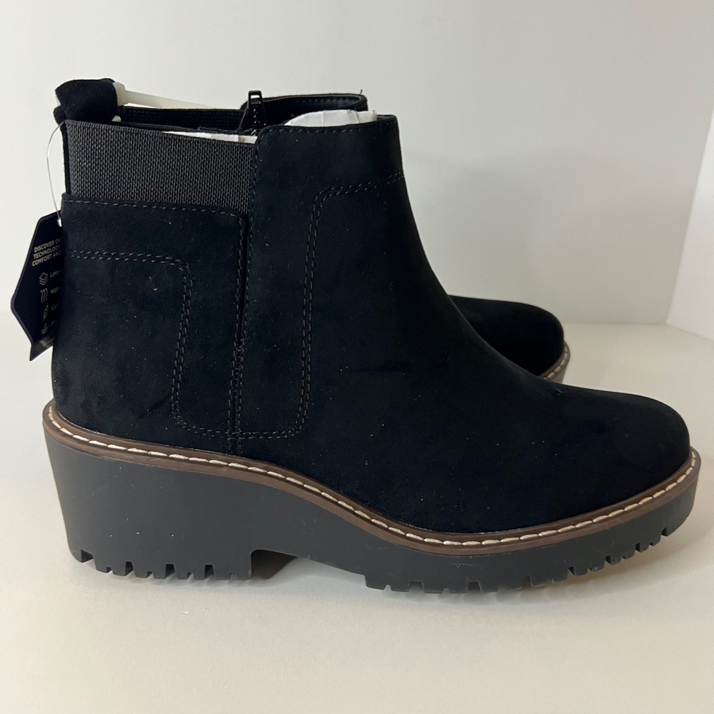 Womens Sonoma Ortholite Eco‎ Comfort Booties Vegan Suede Black 8 NWT